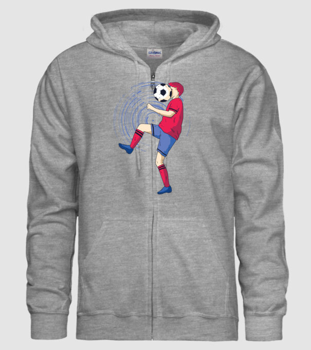 Fotbalist model gri pe tricou