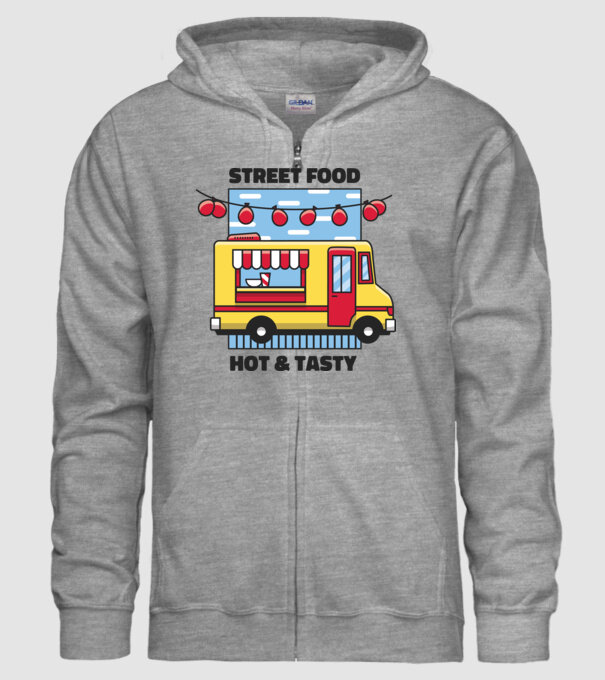 Foodtruck model gri pe tricou