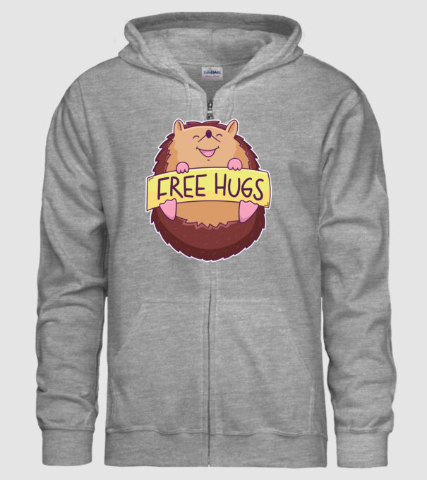 Free Hugs Arici model gri pe tricou