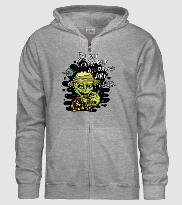 Alien drogat model gri pe tricou