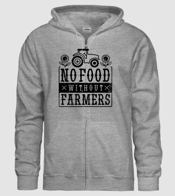 Nu există hrană fără fermieri model gri pe tricou