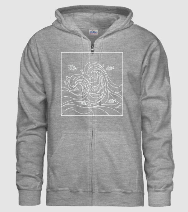 Ocean geometric model gri pe tricou