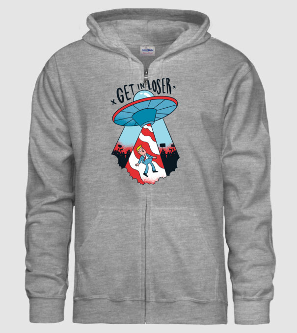 Get in Loser Trump model gri pe tricou