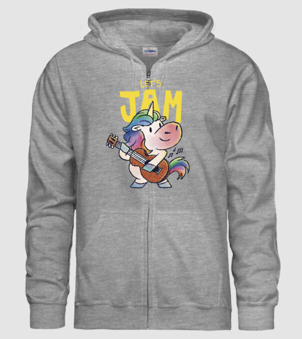 Unicorn cu chitara model gri pe tricou