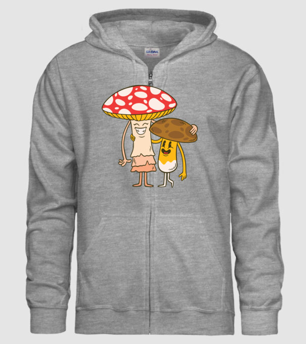 Familie Ciuperci model gri pe tricou