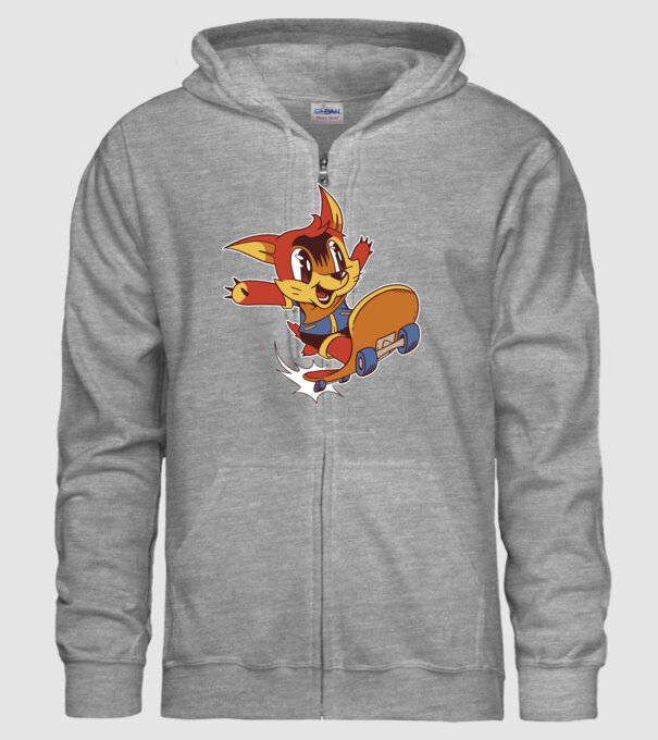 Veveriță Skateboarder model gri pe tricou