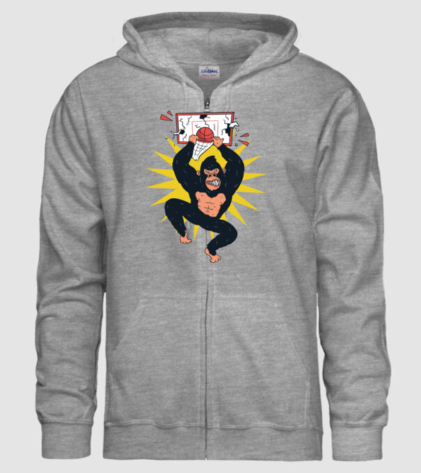 Gorilă baschet model gri pe tricou