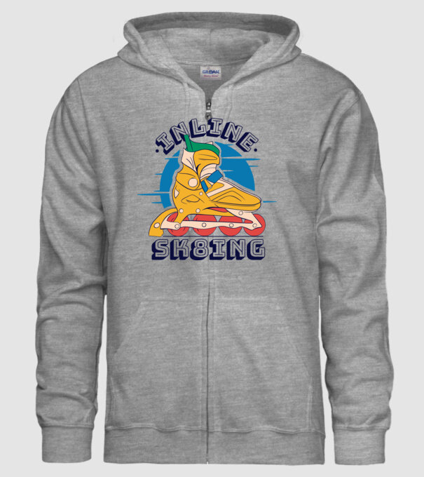 Skate Sk8 model gri pe tricou