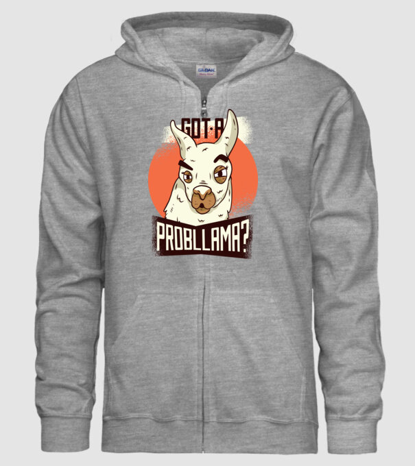 Got a Probllama? Lama model gri pe tricou