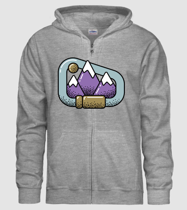 Carabină de alpinist model gri pe tricou