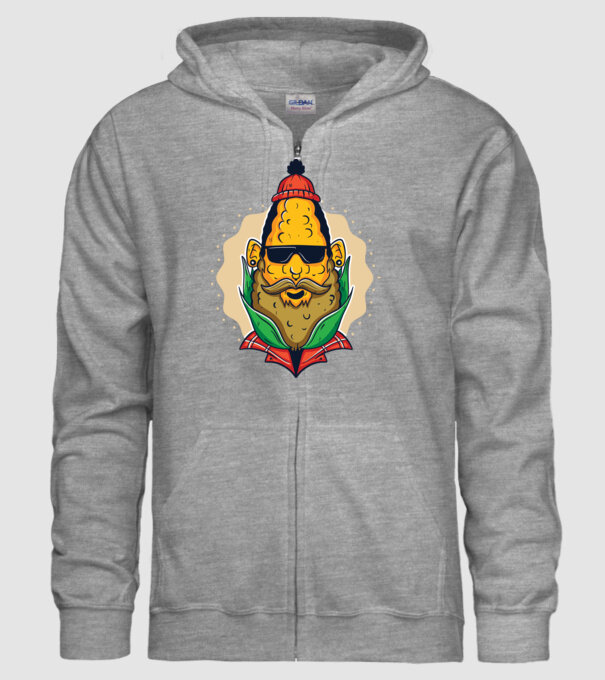 Hipster porumb model gri pe tricou