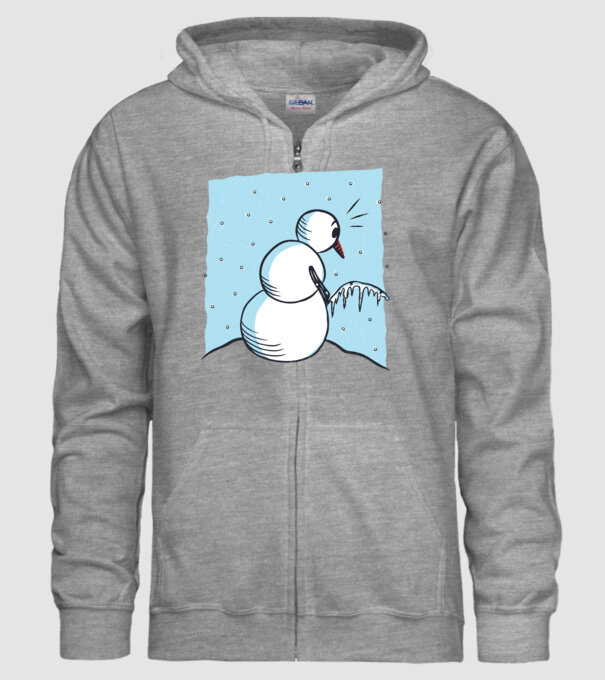 Om de zăpadă face pipi tricou amuzant model gri pe tricou