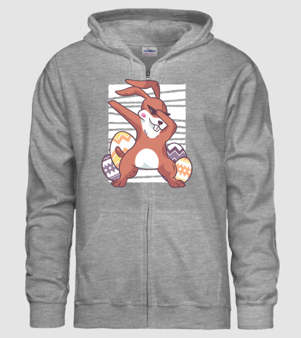 Iepure de Paște DAB model gri pe tricou