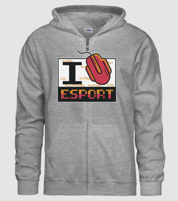 I love Esport model gri pe tricou