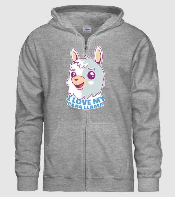 I Love My Papa Llama tricou drăguț cu lamă pentru bunicul model gri pe tricou