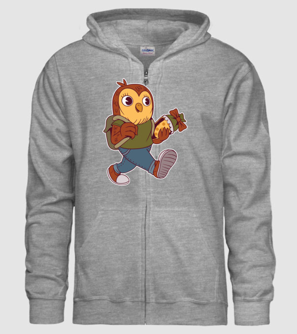 Bufniță școlar model gri pe tricou