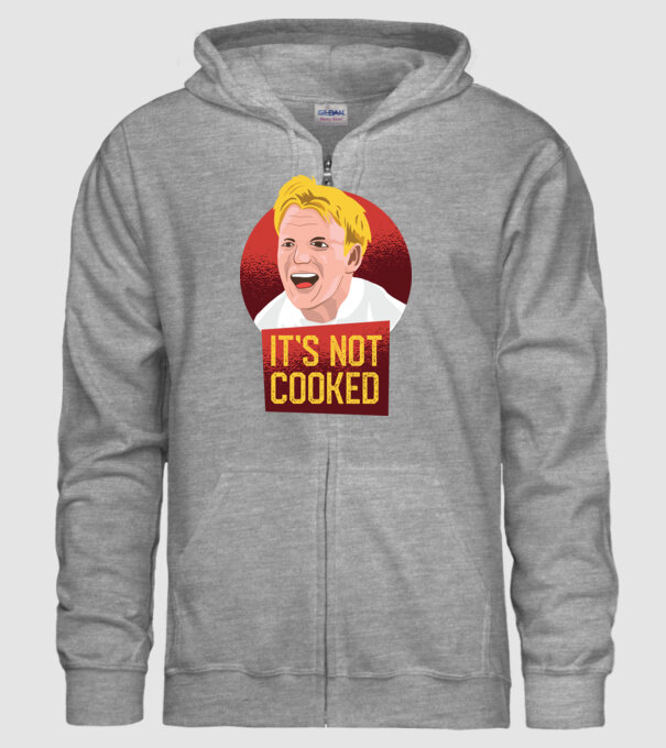 'It''s not Cooked - tricou amuzant' model gri pe tricou