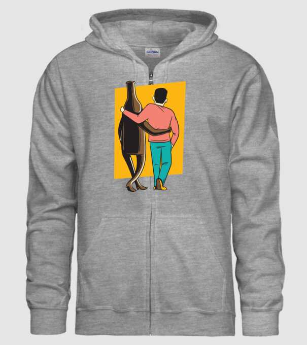 Amici de pahar model gri pe tricou