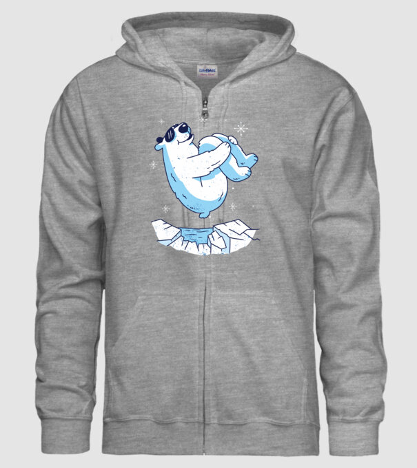 Urs polar Săritură bombă model gri pe tricou