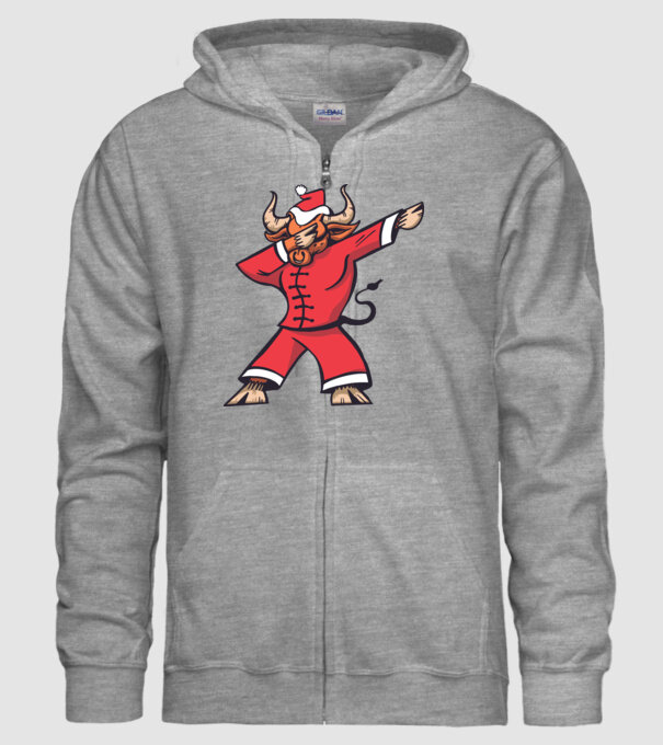 Taur de Crăciun DAB model gri pe tricou