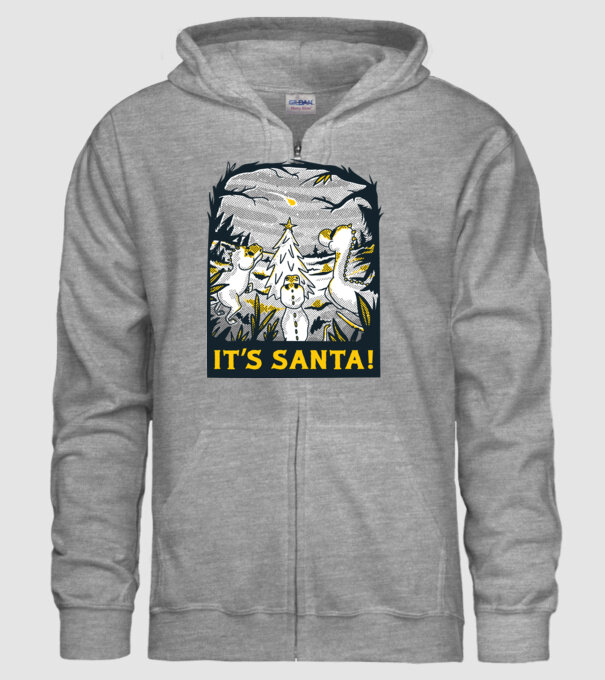 Dinozauri de Crăciun model gri pe tricou