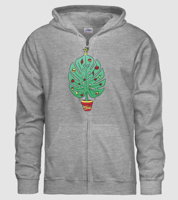 Palmier de Crăciun model gri pe tricou