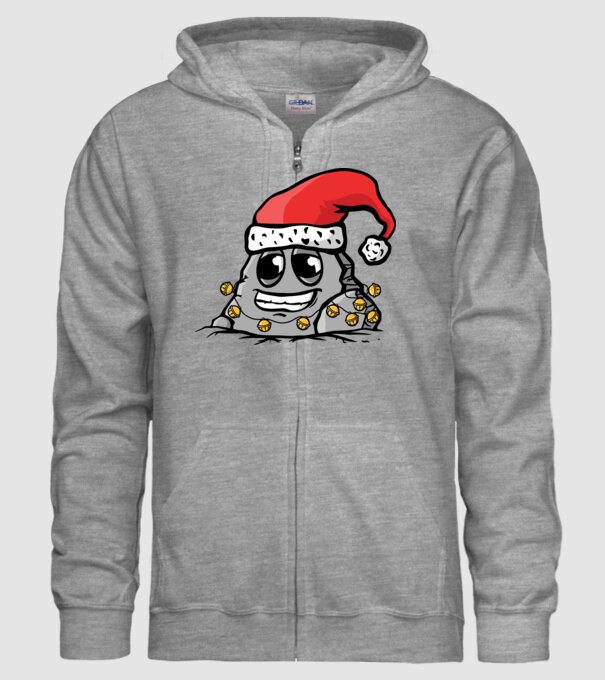 Stâncă de Crăciun model gri pe tricou