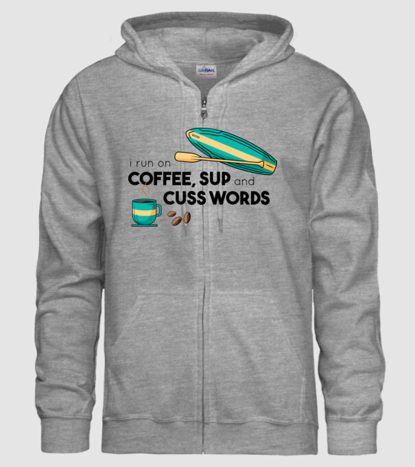 Cafea și SUP model gri pe tricou