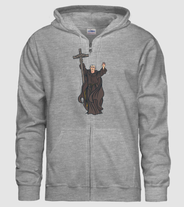 Călugăr creștin model gri pe tricou