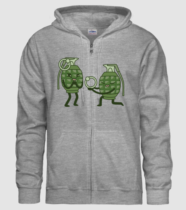 Grenadă de mână Cerere în căsătorie Dragoste model gri pe tricou