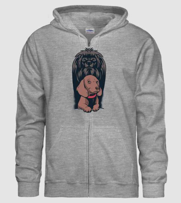 Cățeluș Leu cu umbră model gri pe tricou