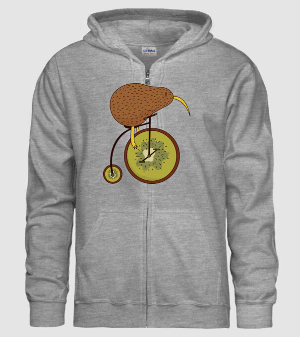 Bicicletă Kiwi model gri pe tricou