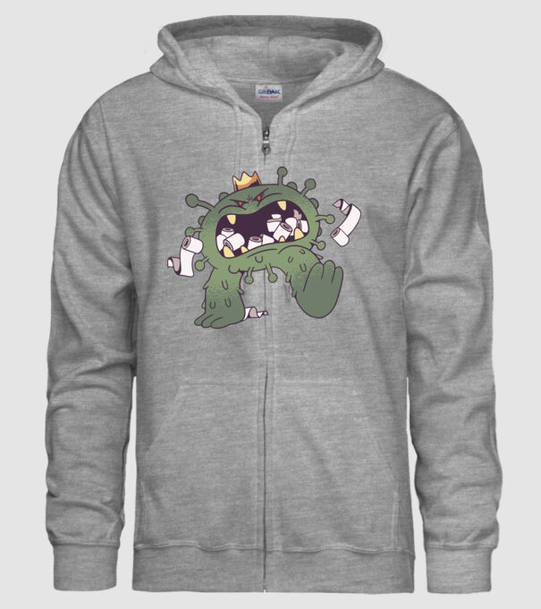 Monstru de hârtie igienică Coronavirus model gri pe tricou