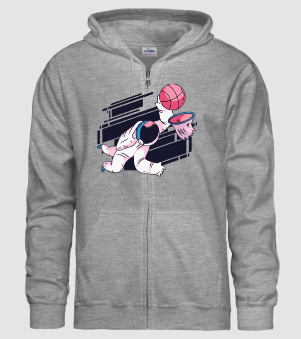 Astronaut Baschetbalist model gri pe tricou