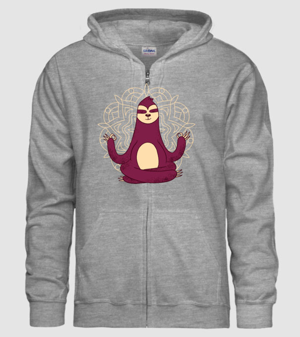 Leneș Meditație Yoga model gri pe tricou