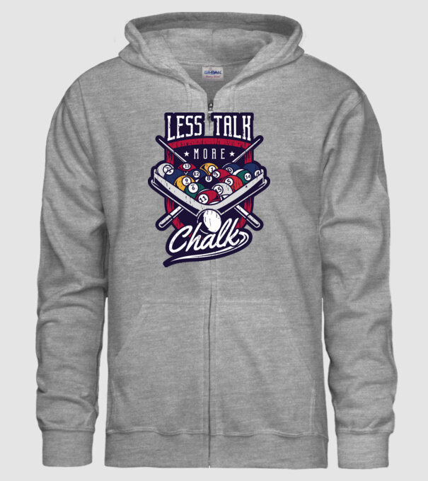 Less Talk More Chalk Billiard model gri pe tricou