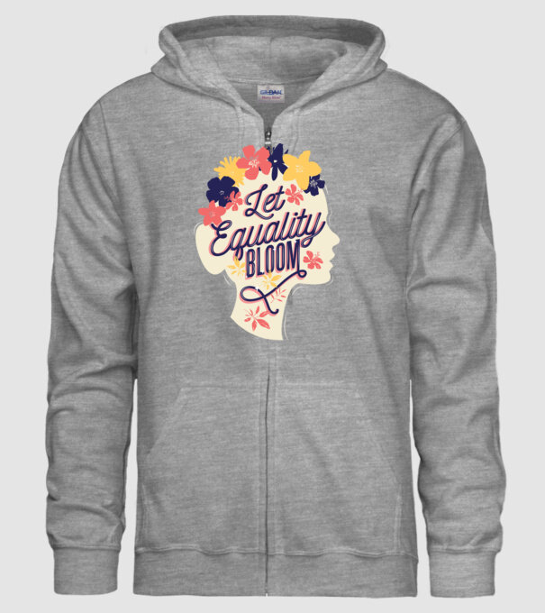 Let Equality Bloom Ziua Femeii model gri pe tricou