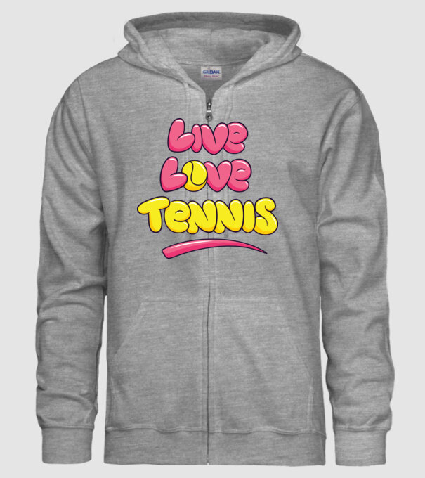 Live Love Tennis model gri pe tricou