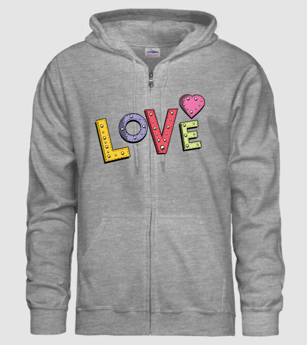 'Inscripție Love pentru Valentine''s Day' model gri pe tricou
