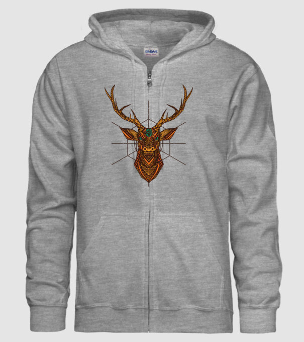 Mandala Cerb model gri pe tricou