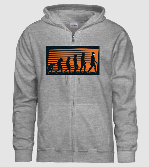 Evoluție Mască model gri pe tricou