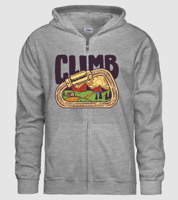 Carabină Alpinist model gri pe tricou