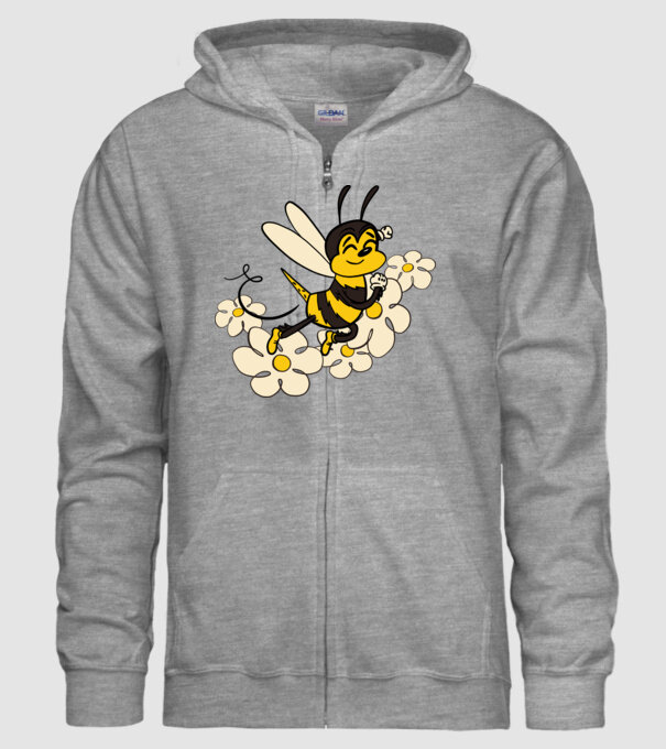 Albină Floare model gri pe tricou