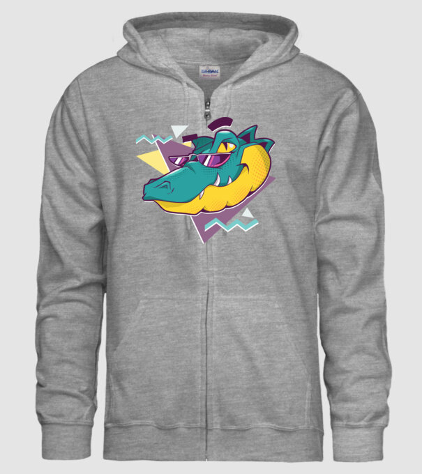 Aligator cool model gri pe tricou