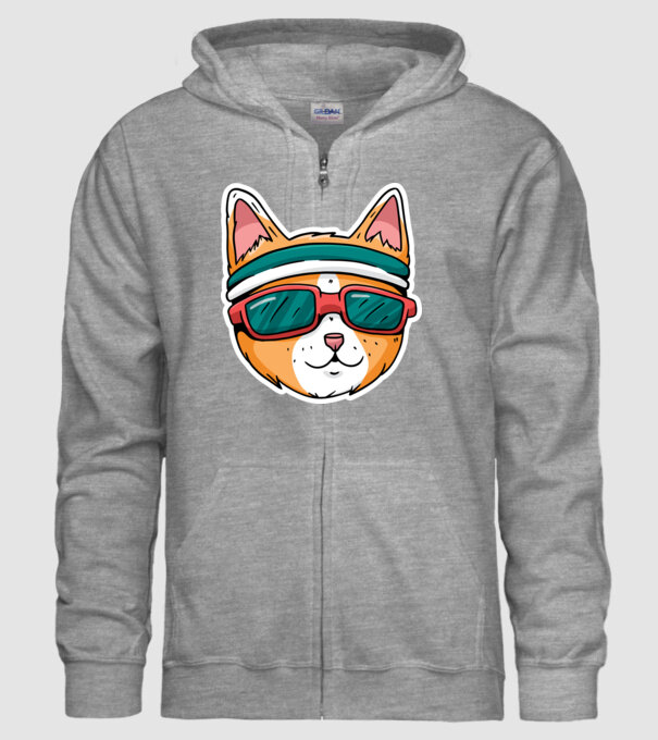 Pisică Cool model gri pe tricou