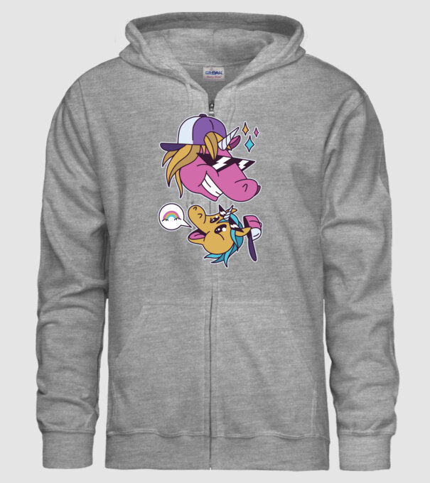 Unicorni cool model gri pe tricou