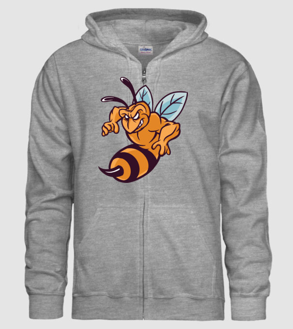 Viespe Supărată model gri pe tricou