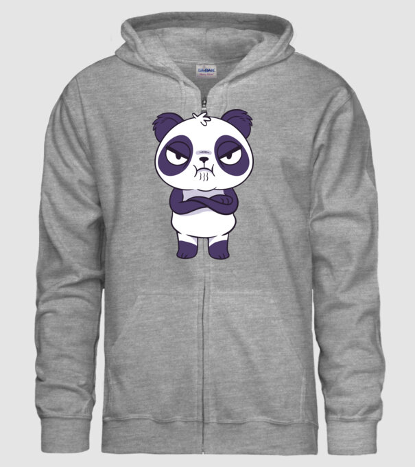 Panda furios model gri pe tricou