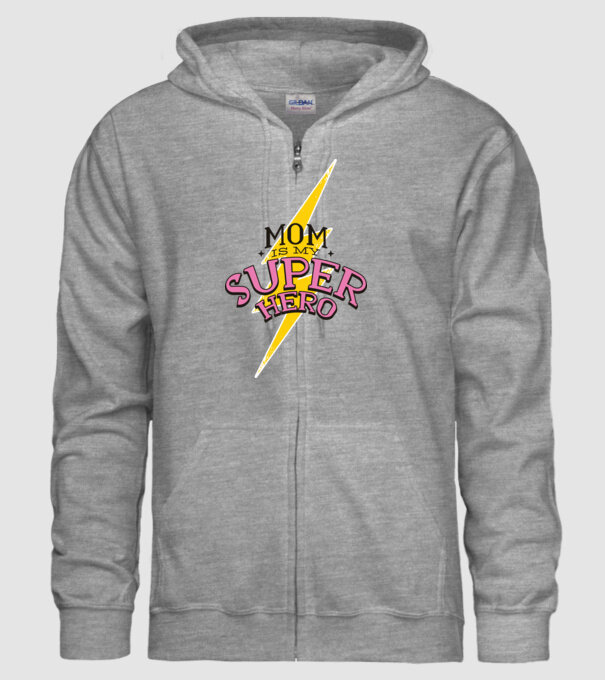 Mom is my Superhero tricou pentru mama model gri pe tricou
