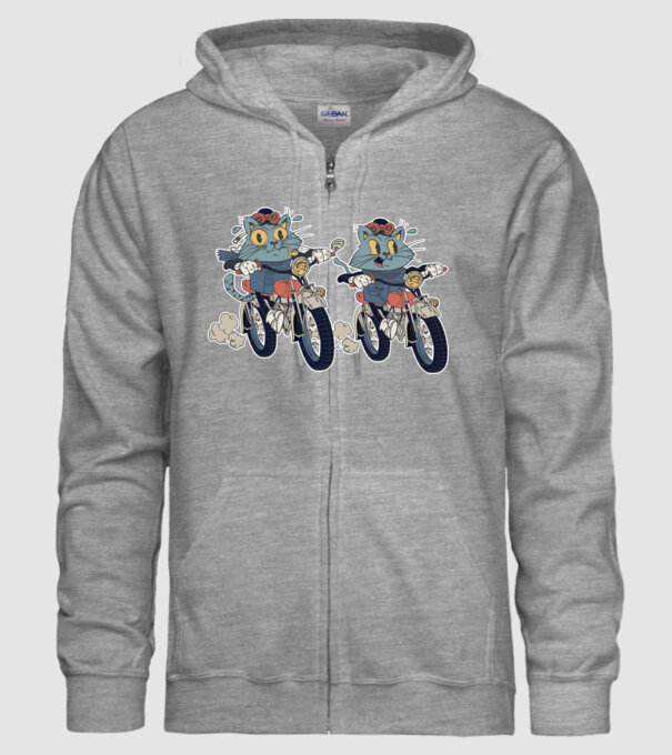 Pisicuțe motocicliste model gri pe tricou